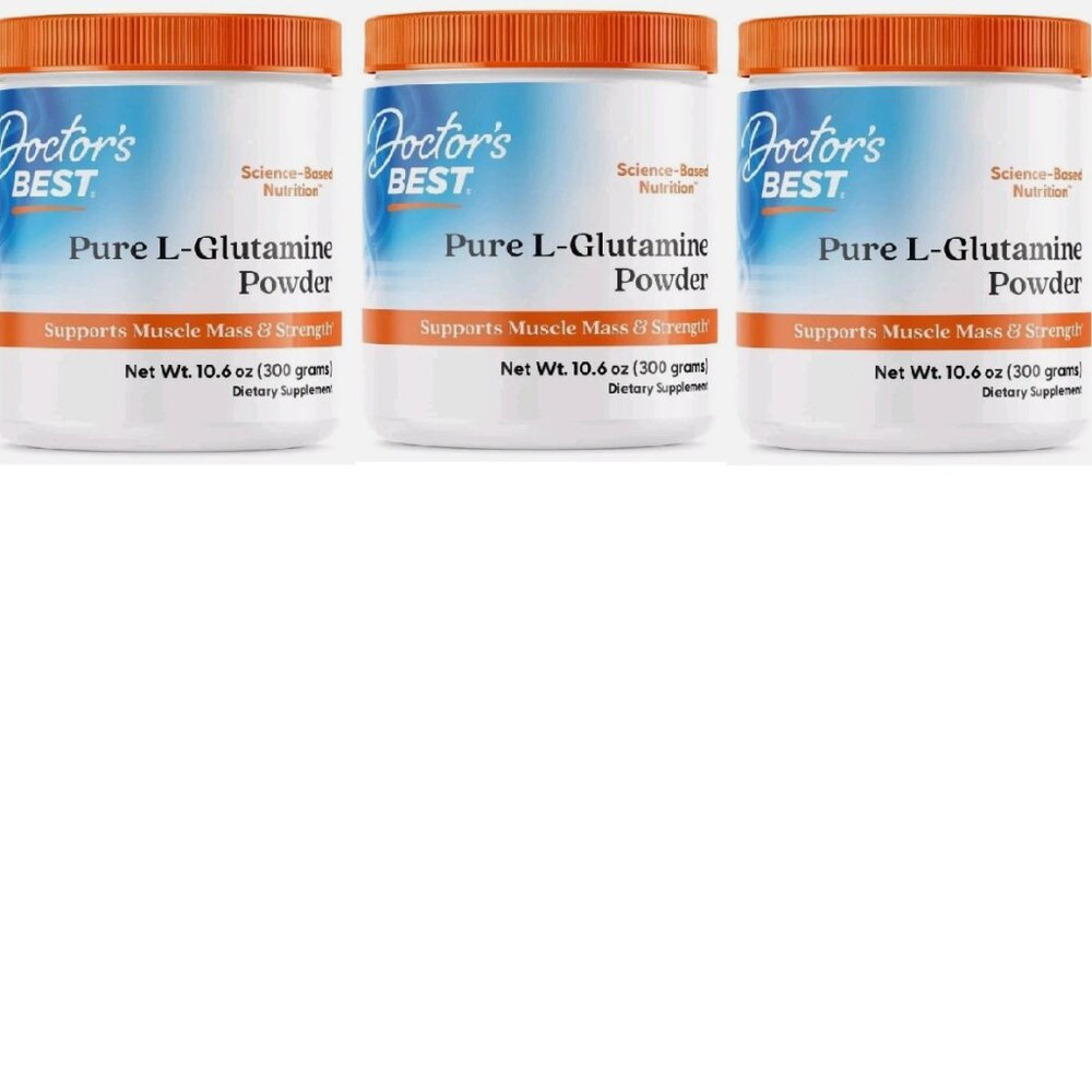 3 - Doctor's Best Pure L-Glutamine Powder, for Muscle Mass, Strength Exp 08/2026